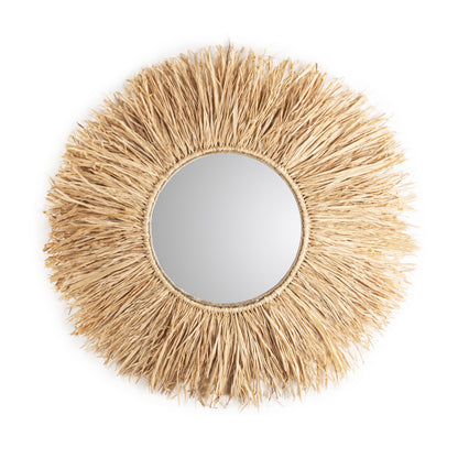 Natural straw round mirror 32 cm multiple colors