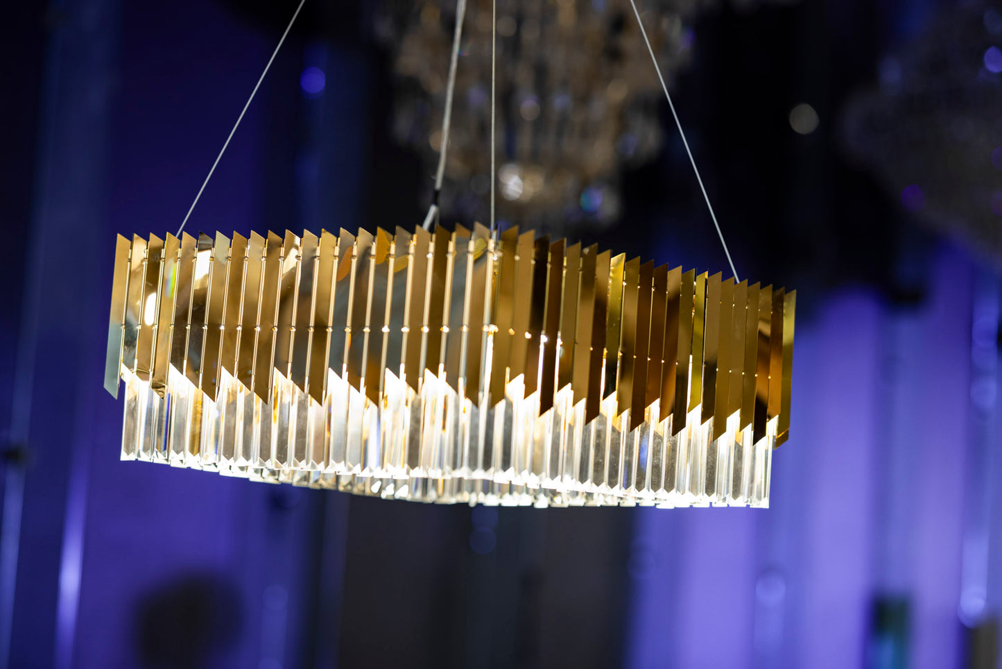 Arrow Chandelier 80 cm square stainless steel 2013 PVD