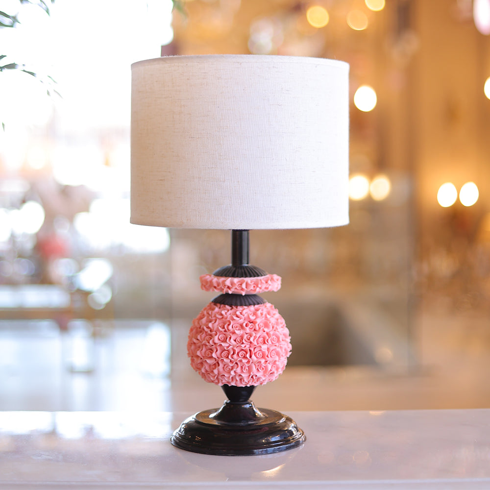 Table Lamp, 1 Lights, Ceramic, 50×25cm Rose Black - أباجورة، 1 لمبة، سيراميك، 50×25 سم وردة سوداء
