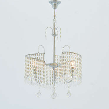 نجفة لولي، 3 مصابيح، معدنية، 55×80 سم - كروم