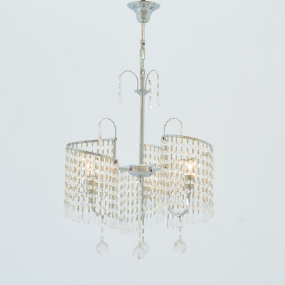 نجفة لولي، 3 مصابيح، معدنية، 55×80 سم - كروم