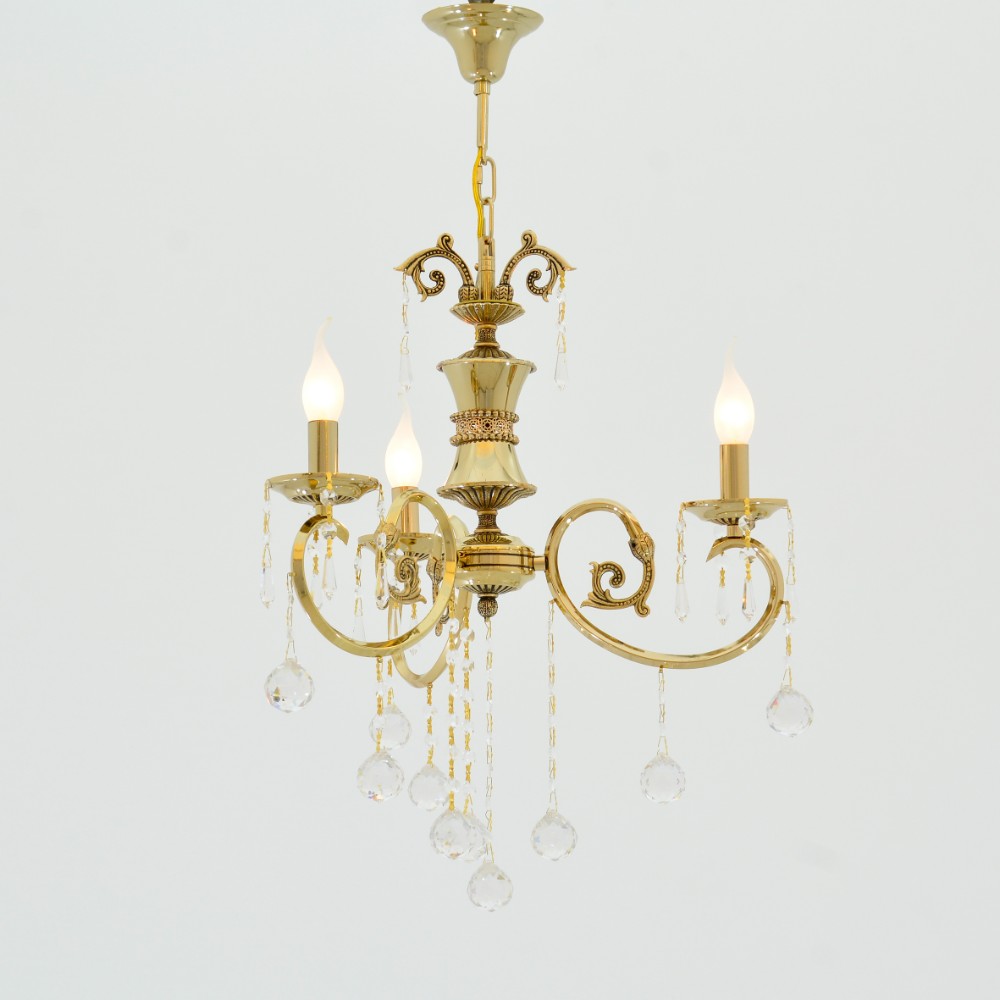 Nancy Chandelier, 3 Lights, Metal, 45×75cm - Solitaire Gold