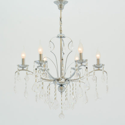Davinci Chandelier, 6 Lights, Metal, 66×60cm - Chrome
