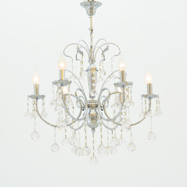 Sondos Chandelier, 6 Lights, Metal, 60×75cm - Chrome