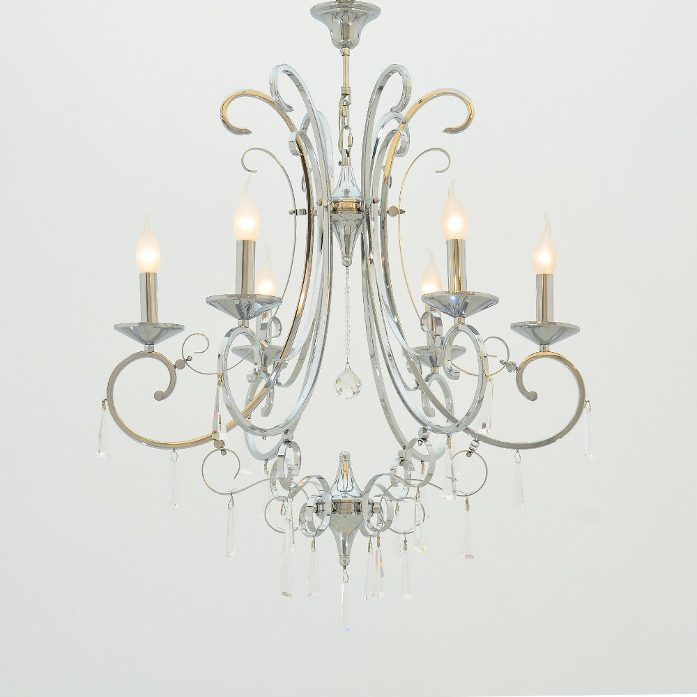 Sever 6-light chrome chandelier