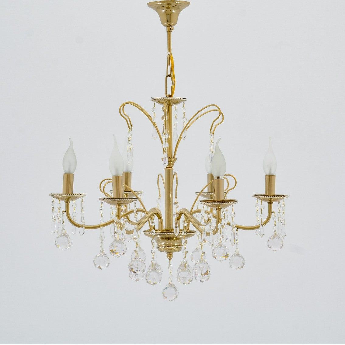 Raisa 6 Lights Gold and Chrome Chandelier