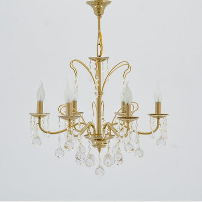 Raisa 6 Lights Gold and Chrome Chandelier
