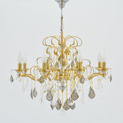 نجفة على شكل زهور، 8 مصابيح، معدن، 62×85 سم - سوليتير ذهبي