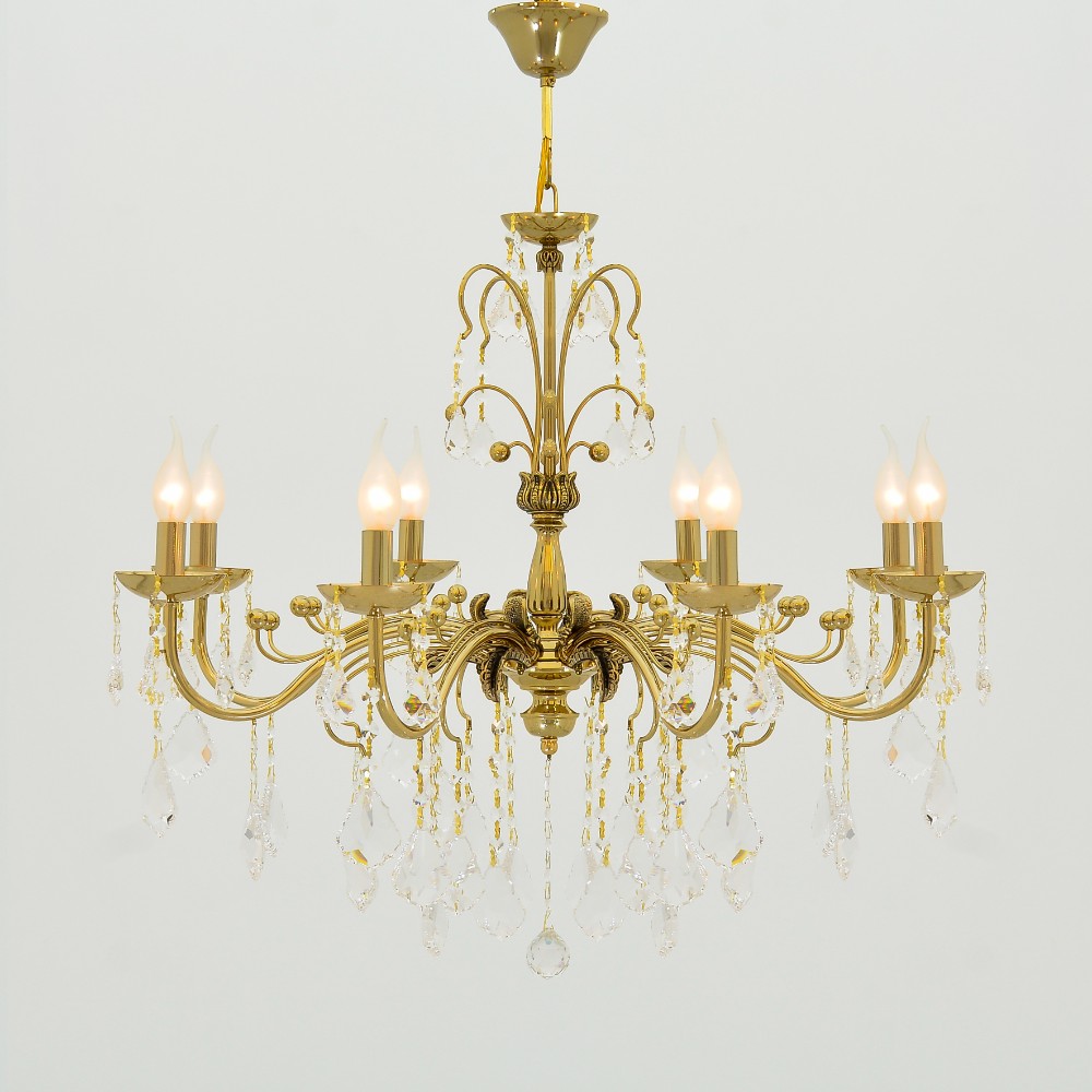 Shaina Chandelier, 8 Lights, Metal, 64×80cm - Gold Patine