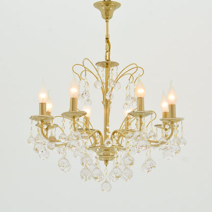 Solitaire Chandelier, 8 Lights, Metal, 65×80cm - Solitaire Gold