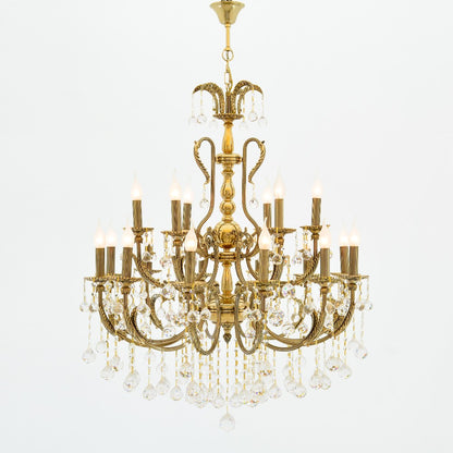 Chandelier, 18 Lamps, with a twisted pendant, 2 floors, 3043, Solitaire Gold