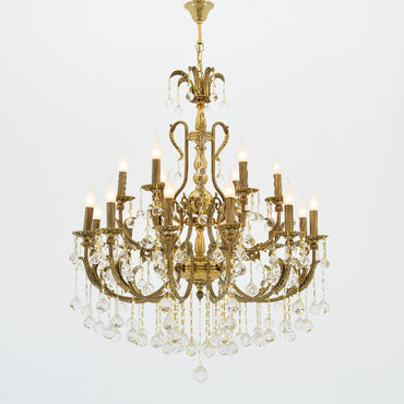 Sharb Chandelier, 18 Lamps, with a twisted pendant, 2 floors, 3043, Solitaire Gold