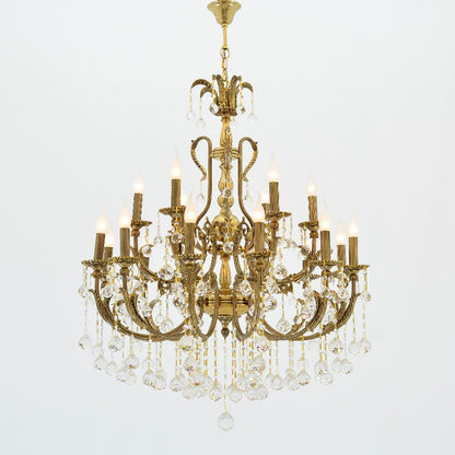 Chandelier, 18 Lamps, with a twisted pendant, 2 floors, 3043, Solitaire Gold