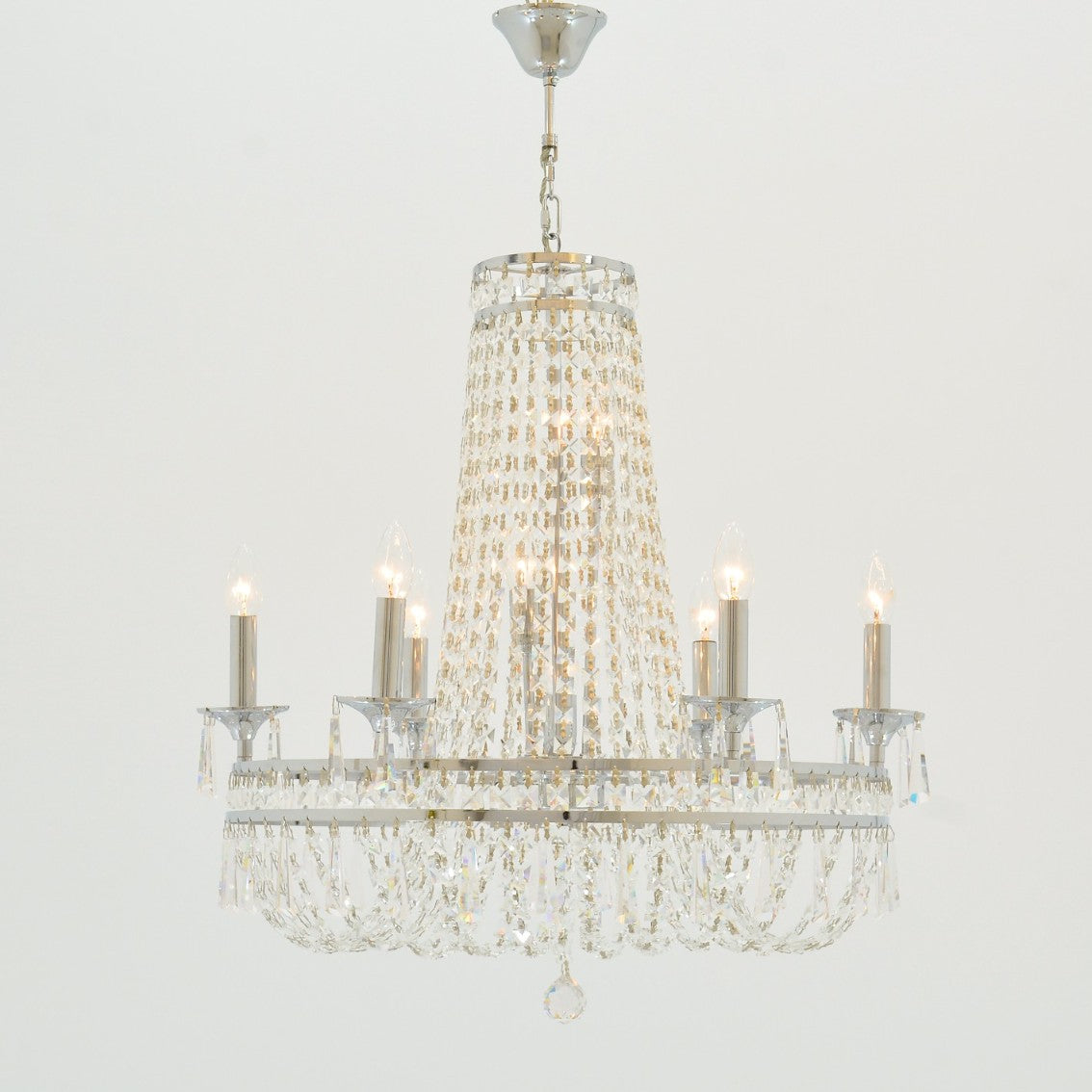 Umbrella 8 Lights Chrome Chandelier