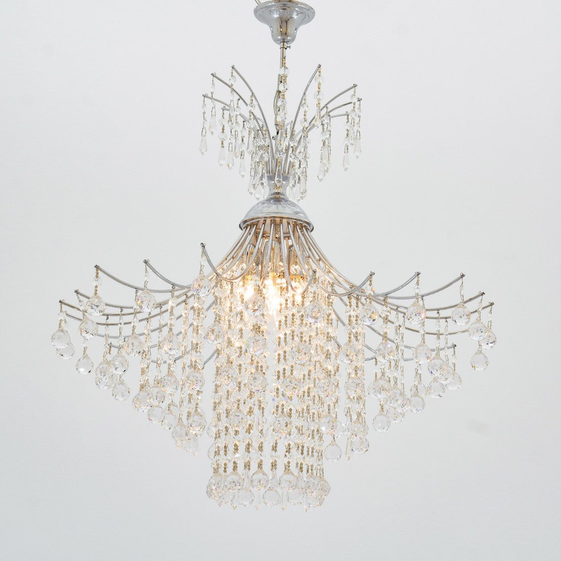 Aveiro Chandelier, 5 Lights, Metal, 70×50cm - Silver