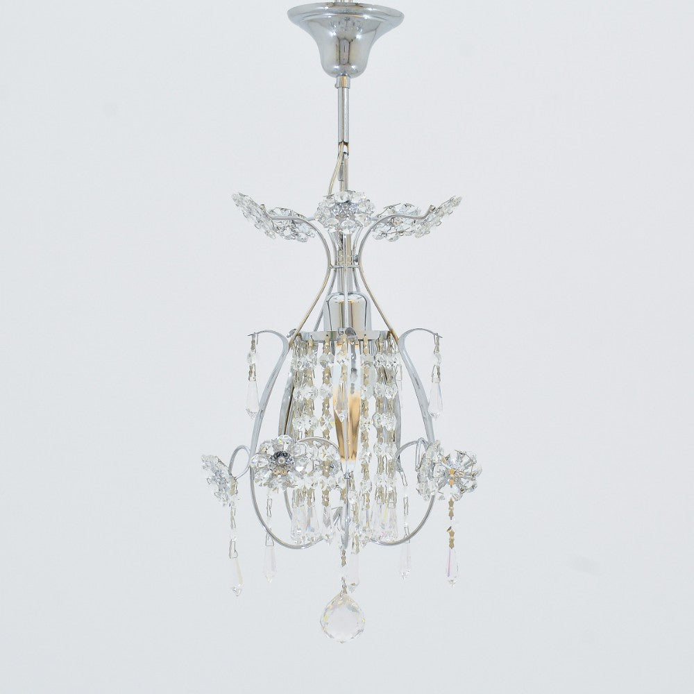 Crystal Rose - 1 Lights Chrome Pendant