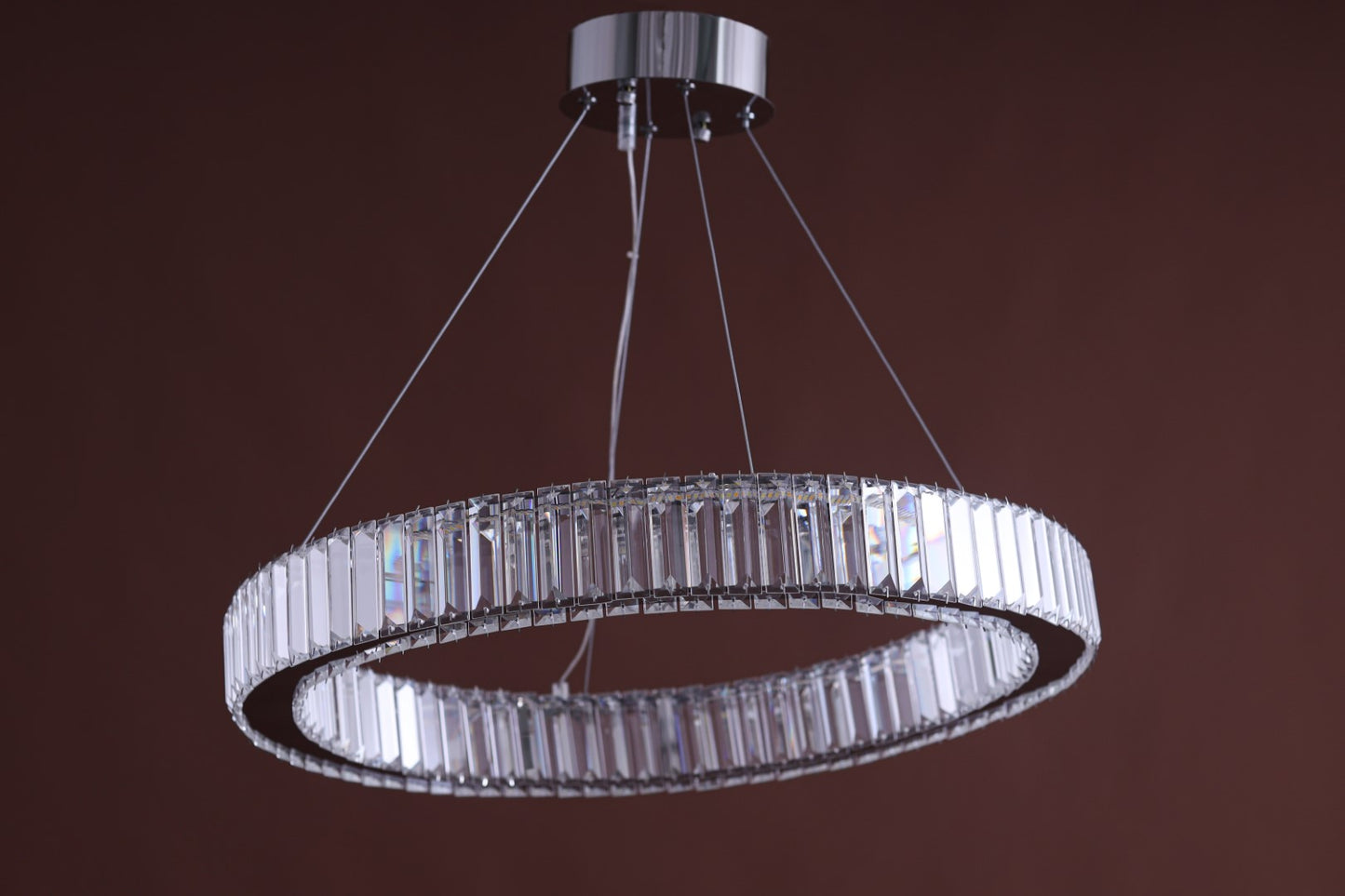 نجفة ليد، من الفولاذ المقاوم للصدأ، 60×70 سم - فضي