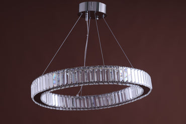 Led Chandelier, Stainless Steel, 60×70cm - Silver