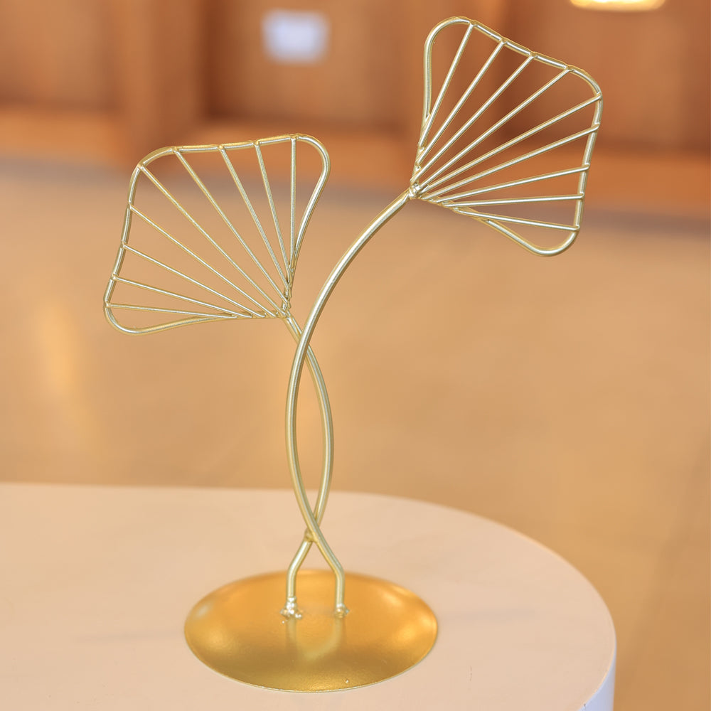 Ginkgo Table accessory, Metal, 18×22cm - Gold-إكسسوار ترابيزه زهرة جنكة، معدن، 18×22 سم - ذهبي