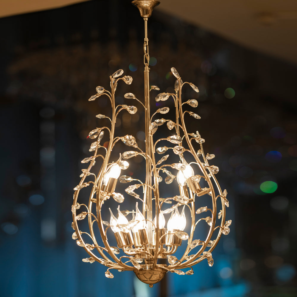 Apple Solitaire Gold 6-Light Chandelier