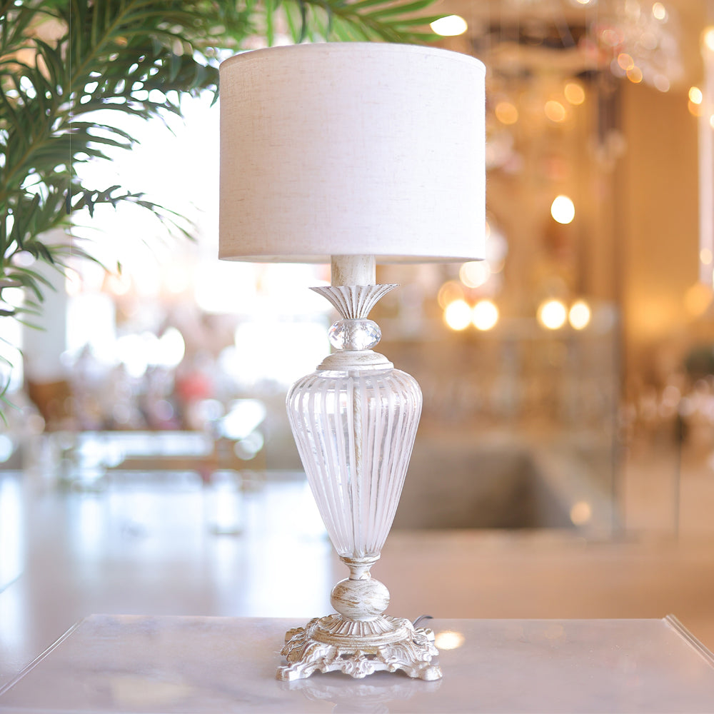 Table Lamp, 1 Lights, Metal Whitey - أباجورة، 1 لمبة، معدن وايتي
