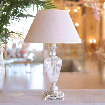 Table Lamp, 1 Lights, Metal Whitey - أباجورة، 1 لمبة، معدن وايتي