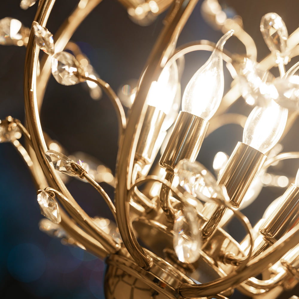 Apple Chandelier, 8 Lights, Metal, 85cm - Solitaire Gold