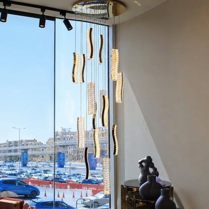Solaris LED Chandelier,Stainless Steel, 270×60cm - PVD -نجفة ليد سولاريس، ستانلس ستيل، 270×60 سم - PVD
