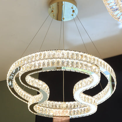 Radiance LED Chandelier,Stainless Steel, 70×60cm - PVD -نجفة ليد رادينس، ستانلس ستيل، 70×60 سم - PVD