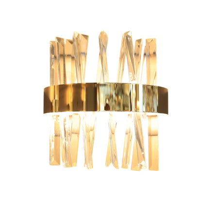 Crystal Crown Wall Lamp, LED, Stainless Steel, 22×26cm - Gold - ابليك تاج كريستالي، ليد، استانلس ستيل، 22×26 سم - ذهبي