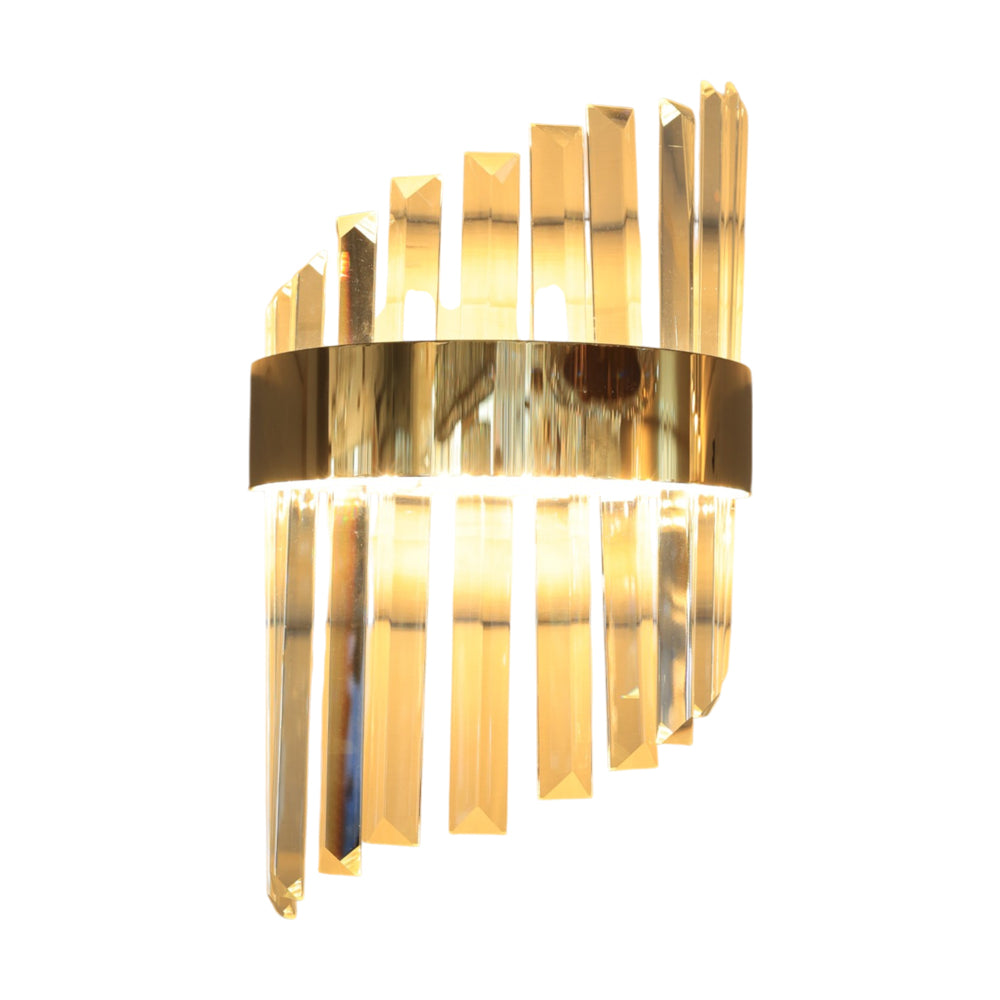 Waterfall Wall Lamp, LED, Stainless Steel, 20×33cm - Gold - ابليك شلال، ليد، استانلس ستيل، 20×33 سم - ذهبي