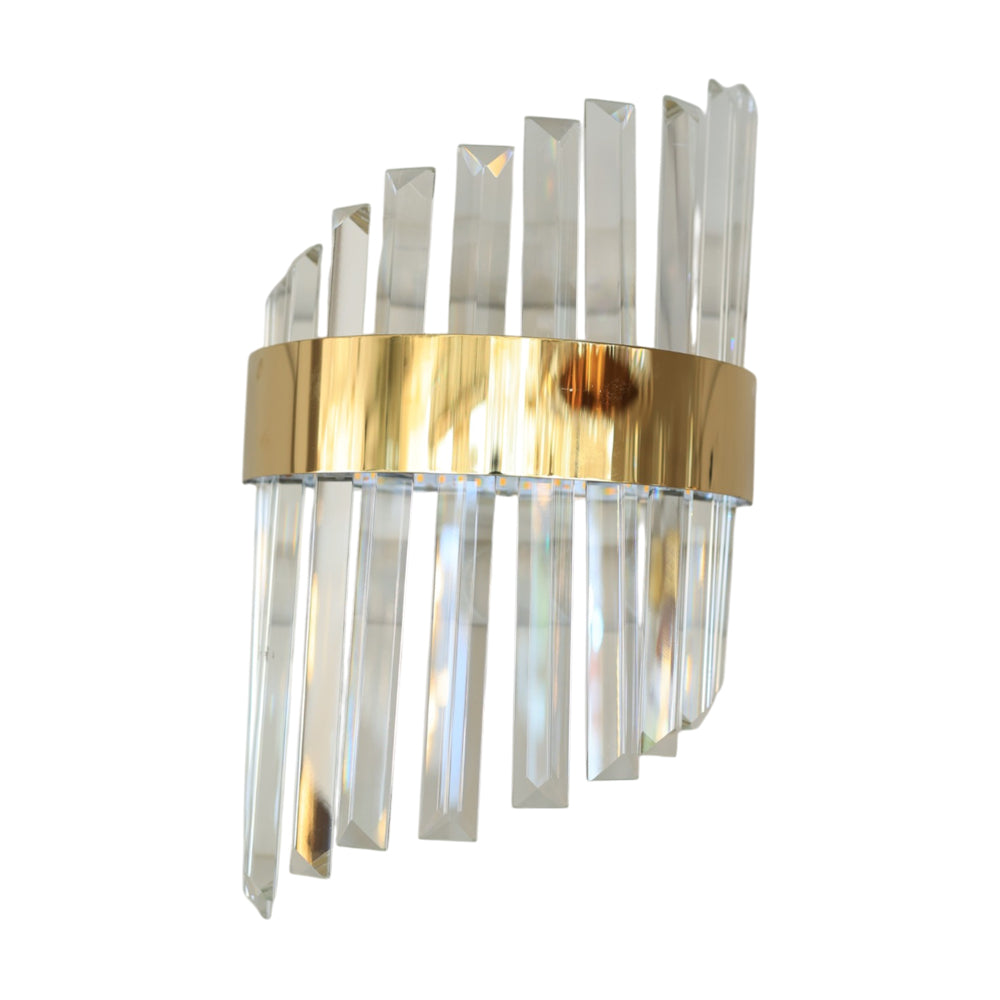 Waterfall Wall Lamp, LED, Stainless Steel, 20×33cm - Gold - ابليك شلال، ليد، استانلس ستيل، 20×33 سم - ذهبي