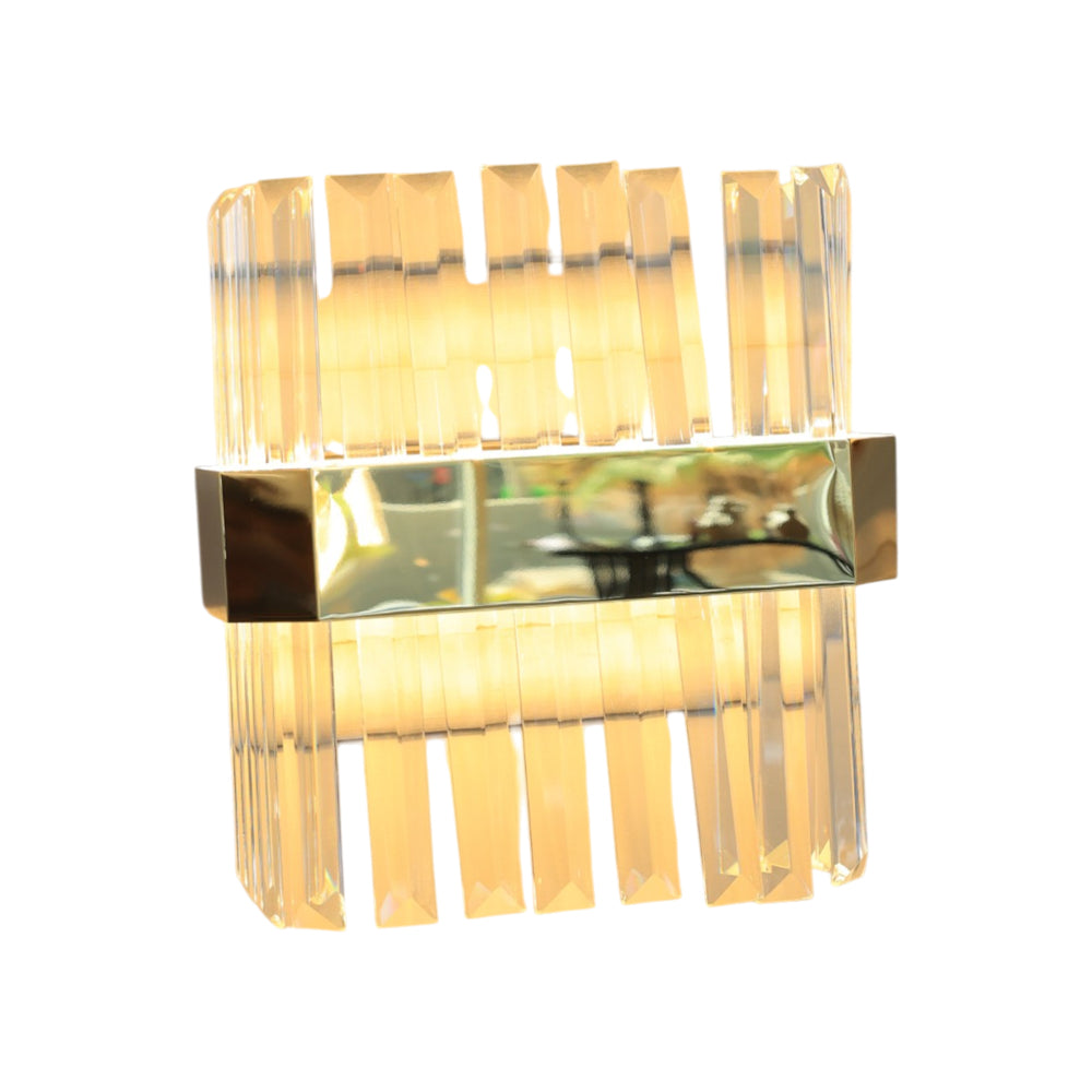 Glint Wall Lamp, LED, Stainless Steel, 24×24cm - Gold - ابليك لمعه، ليد، استانلس ستيل، 24×24 سم - ذهبي