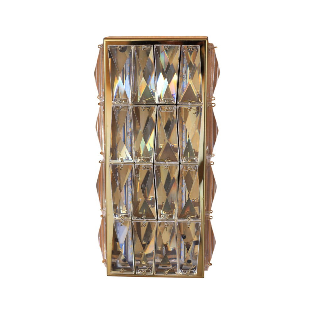 Prisma Wall Lamp, LED, Stainless Steel, 13×24cm - Gold - ابليك بريسما، ليد، استانلس ستيل، 13×24 سم - ذهبي