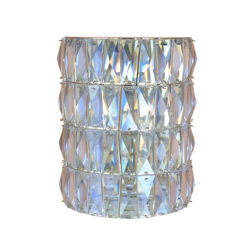 Crystal Cube Wall Lamp, LED, Stainless Steel, 17×23cm - Gold - ابليك كريستال كيوب، ليد، استانلس ستيل، 17×23 سم - ذهبي