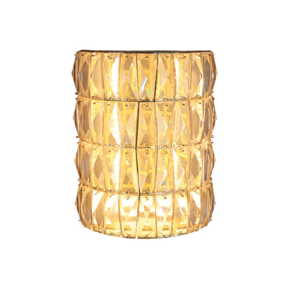 Crystal Cube Wall Lamp, LED, Stainless Steel, 17×23cm - Gold - ابليك كريستال كيوب، ليد، استانلس ستيل، 17×23 سم - ذهبي