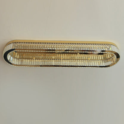 Ovaline LED Chandelier,Stainless Steel, 14×120*35cm - PVD -نجفة ليد أوفالين، ستانلس ستيل، 14×120*35 سم - PVD