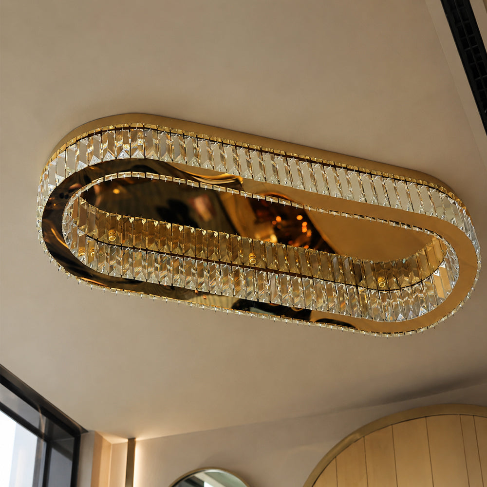 Eclipse LED Chandelier,Stainless Steel, 15×80*35cm - PVD -نجفة ليد إكليبس، ستانلس ستيل، 15×80*35 سم - PVD