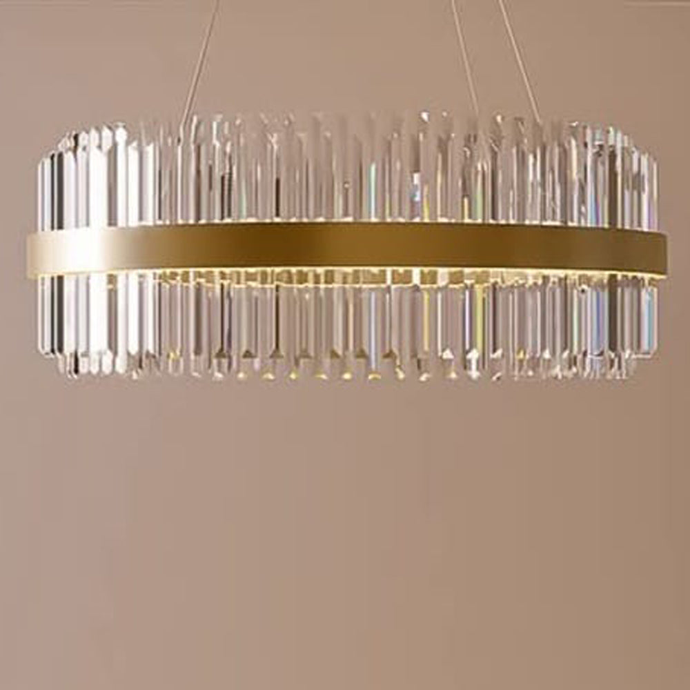 Regan LED Chandelier, Stainless Steel, 80×80cm - Gold PVD-نجفة ليد ريجان، ستانلس ستيل، 80×80 سم - ذهبي PVD