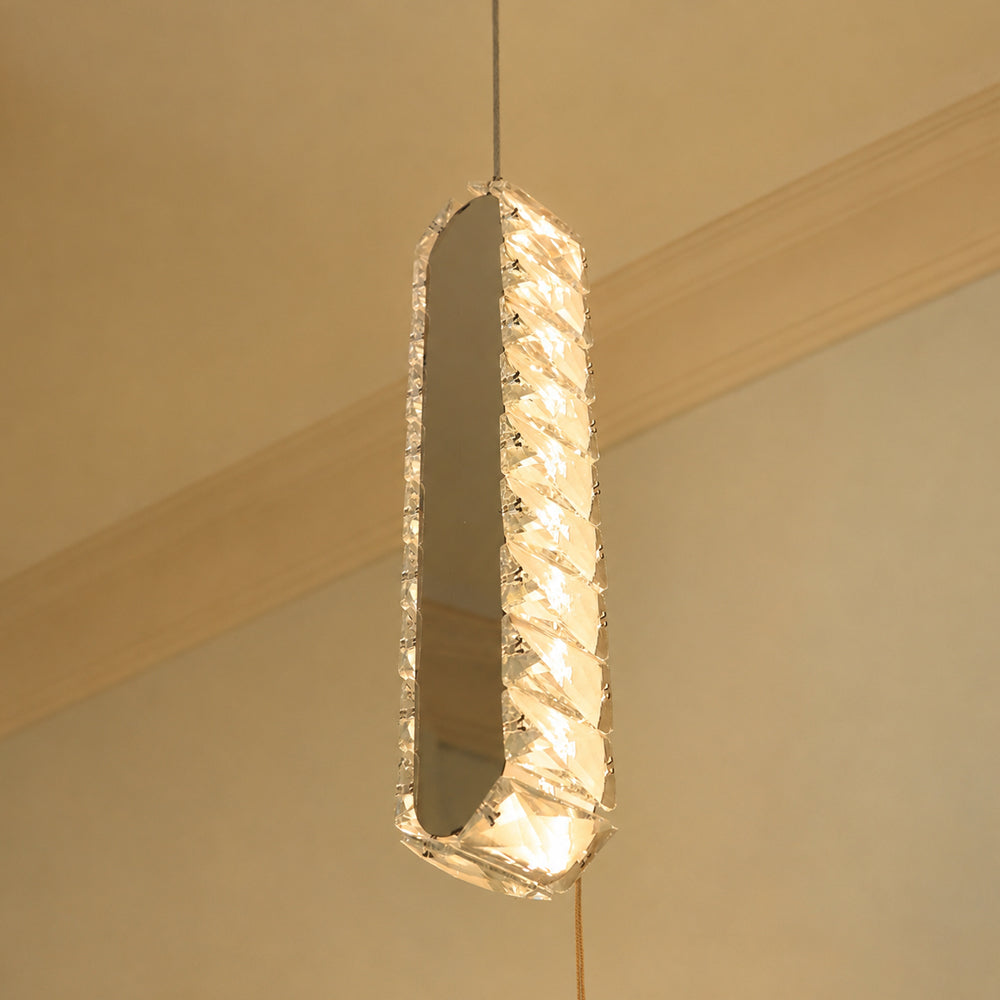 Crystal Bar LED Chandelier,Stainless Steel, 50×31*8cm - PVD -نجفة ليد كريستال بار، ستانلس ستيل، 50×31*8 سم - PVD