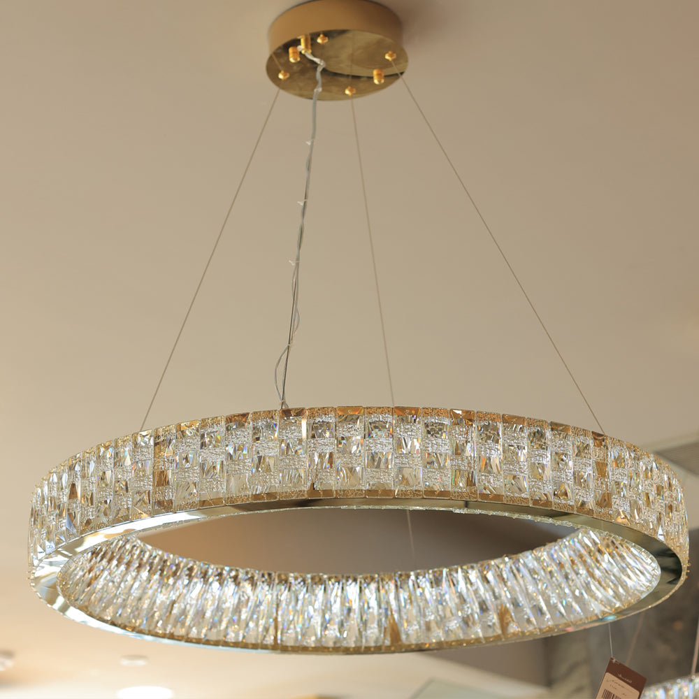 Orbit LED Chandelier, Stainless Steel, 60×60cm - Gold PVD-نجفة ليد أوربيت، ستانلس ستيل، 60×60 سم - ذهبي PVD