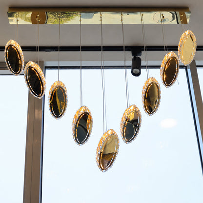 Droplet LED Chandelier,Stainless Steel, 90×120cm - PVD -نجفة ليد دروبلت، ستانلس ستيل، 90×120 سم - PVD