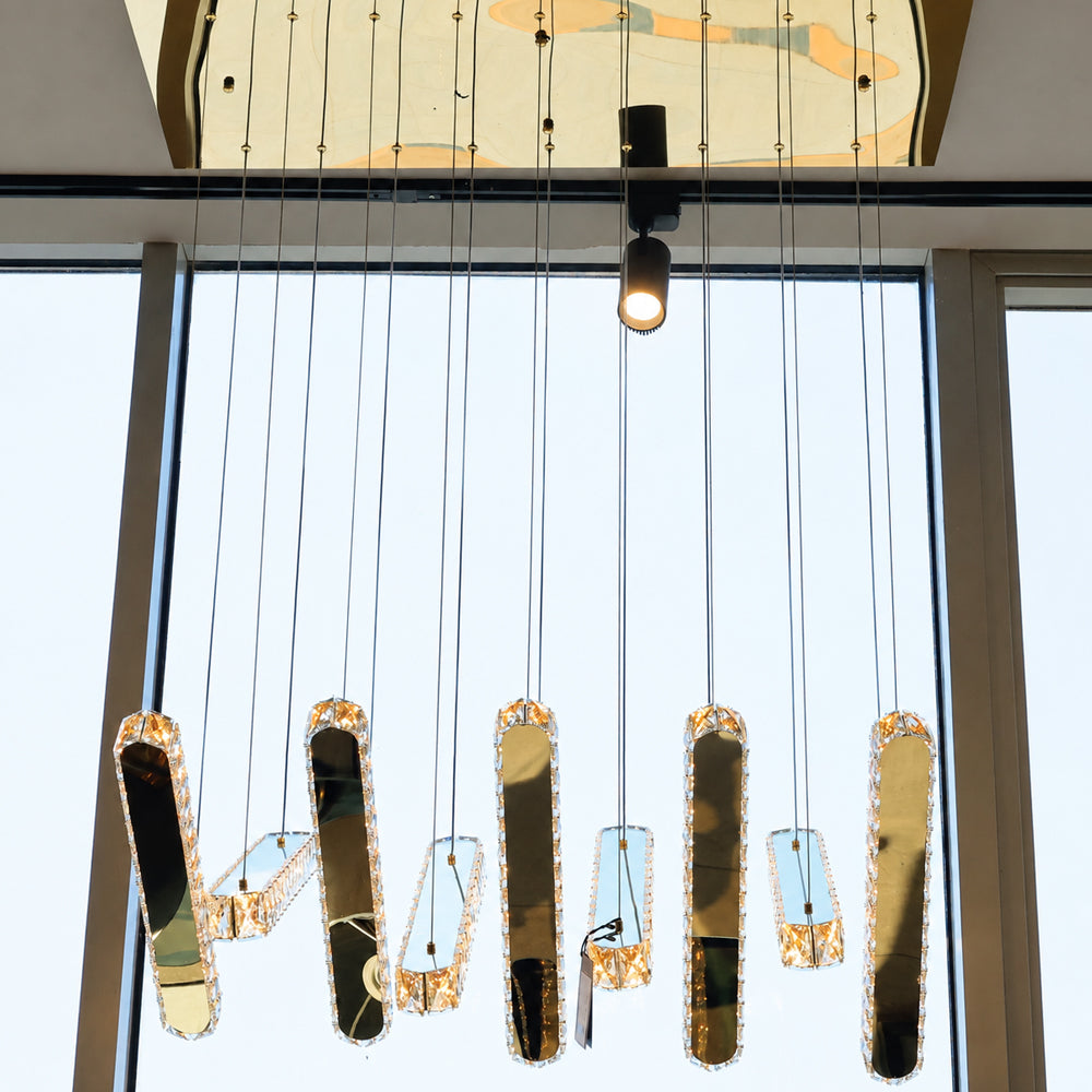 Verto LED Chandelier,Stainless Steel, 75×85cm - PVD -نجفة ليد فيرتو، ستانلس ستيل، 75×85 سم - PVD