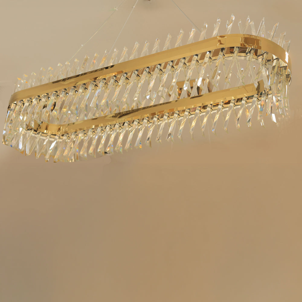 Solara LED Chandelier, Stainless Steel, 120×35×60cm - Gold PVD-نجفة ليد سولارا، ستانلس ستيل، 120×35×60 سم - ذهبي PVD