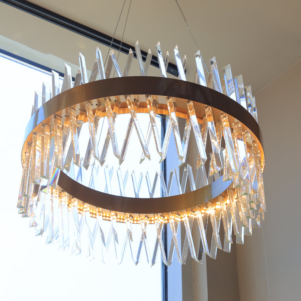 Lumina LED Chandelier, Stainless Steel, 60×60cm - Gold PVD-نجفة ليد لومينا، ستانلس ستيل، 60×60 سم - ذهبي PVD