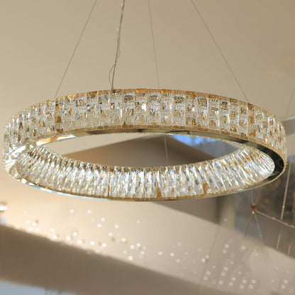 Ora LED Chandelier, Stainless Steel, 80×80cm - Gold PVD-نجفة ليد أورا، ستانلس ستيل، 80×80 سم - ذهبي PVD