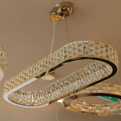 Axis LED Chandelier, Stainless Steel, 100×35×60cm - Gold PVD-نجفة ليد أكسيس، ستانلس ستيل، 100×35×60 سم - ذهبي PVD
