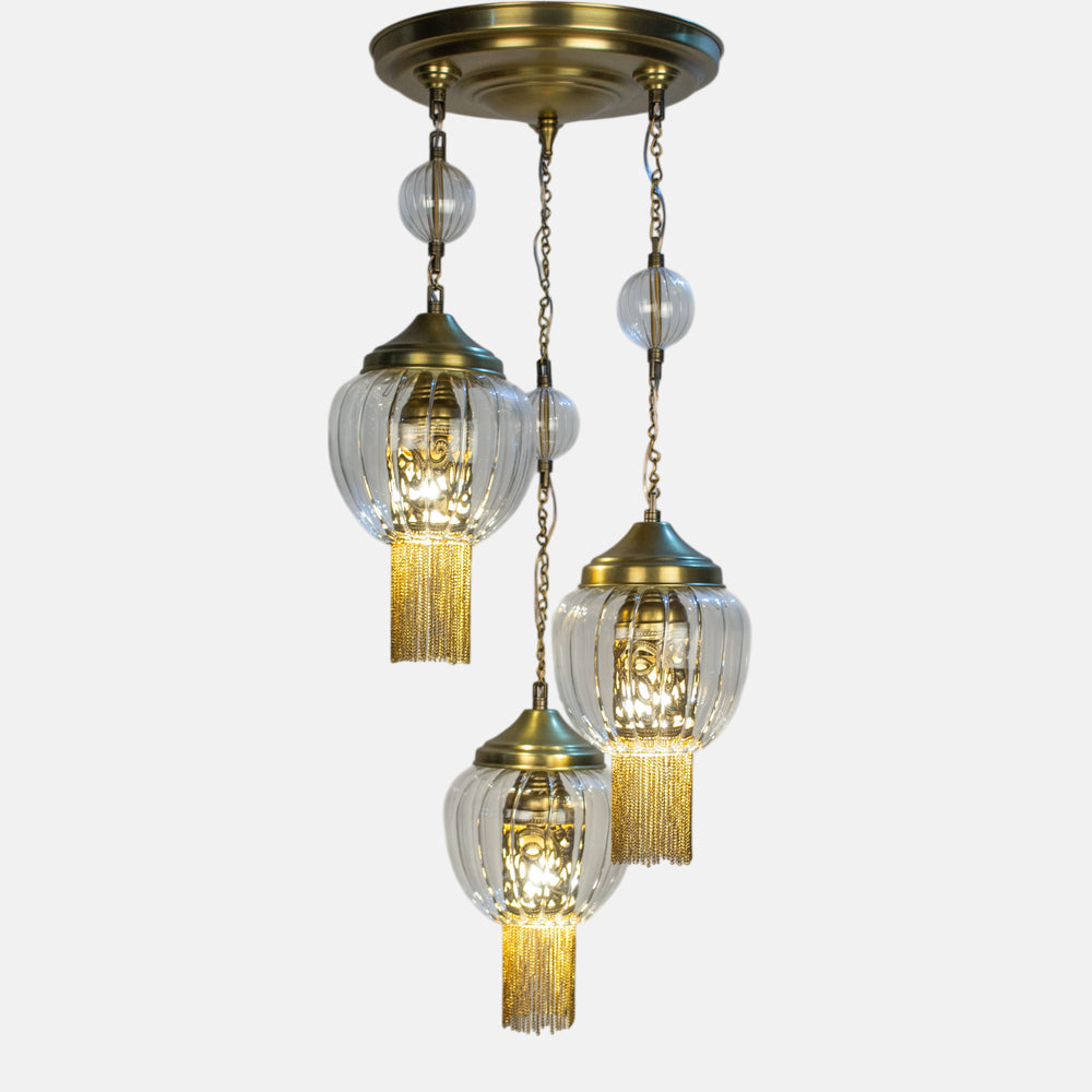 Tray pendant 30 cm oxidized chains