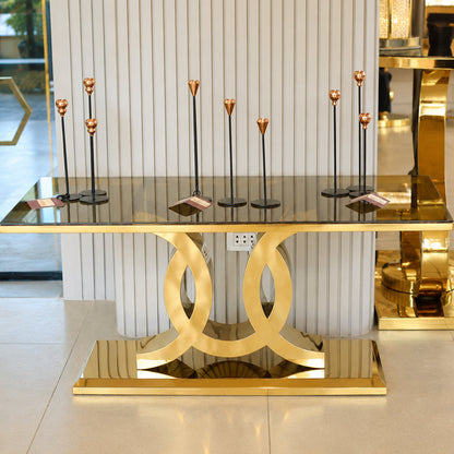 Harmony Table, Stainless Steel, 120*60×45cm - Gold PVD-ترابيزة هارموني، ستانلس ستيل، 120*60×45 سم - ذهبي PVD