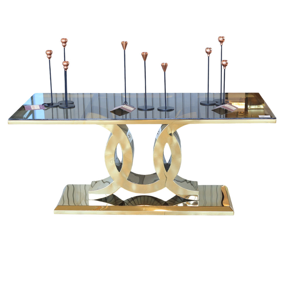 Harmony Table, Stainless Steel, 120*60×45cm - Gold PVD-ترابيزة هارموني، ستانلس ستيل، 120*60×45 سم - ذهبي PVD